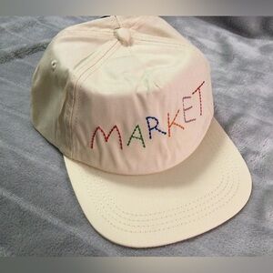 Market Mens Butter Cream Adjustable Cap with Rainbow Logo